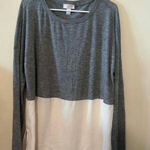 LOFT Heather Gray Long Sleeve Top